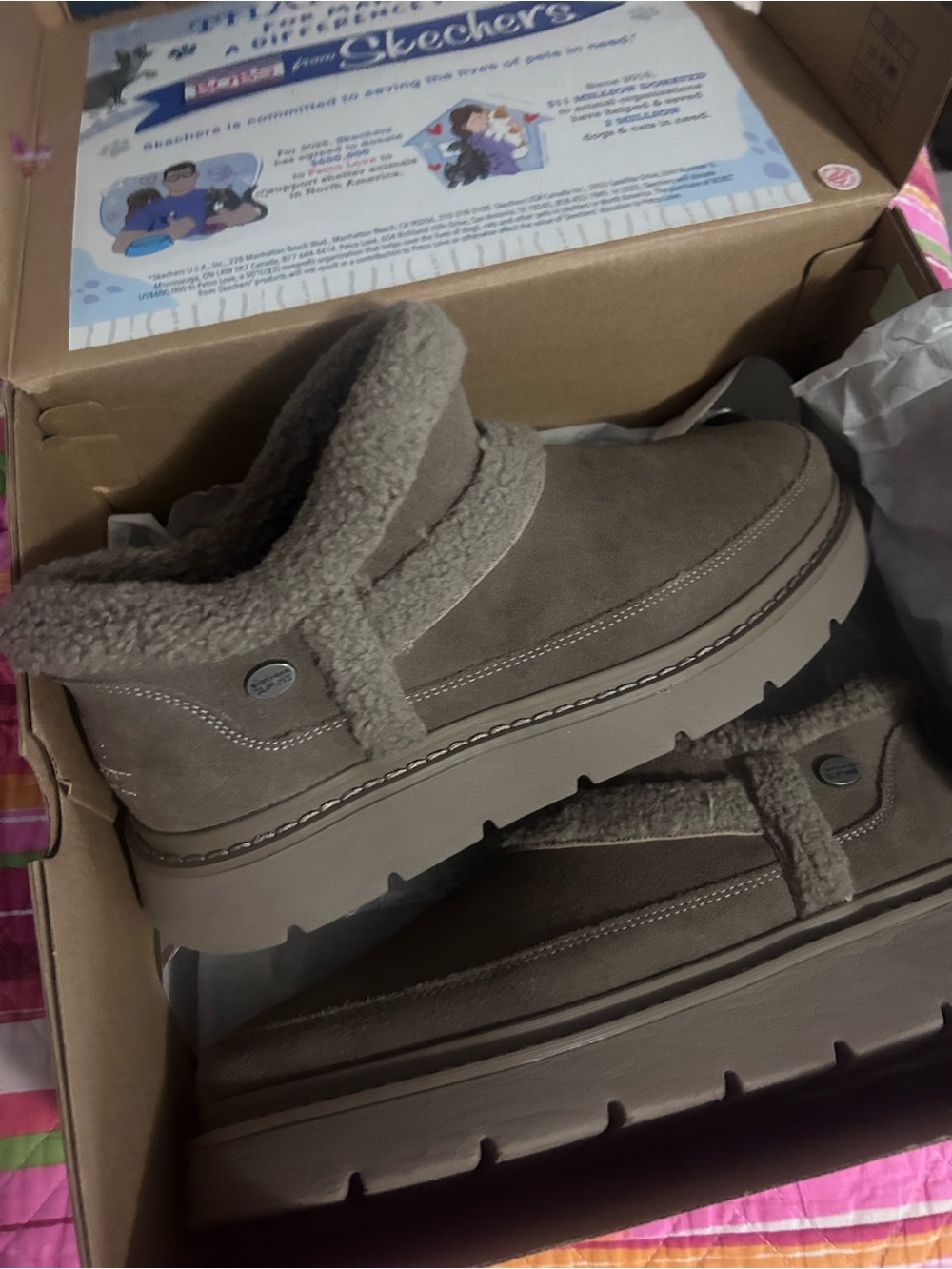 Skechers Brown Sherpa-Lined Slip-On Boots - Picture 2 of 7